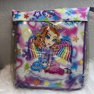 $119 🌙 Rare Y2K Lisa Frank Angel Zip-up Trapper Keeper Binder + BAG Accessories